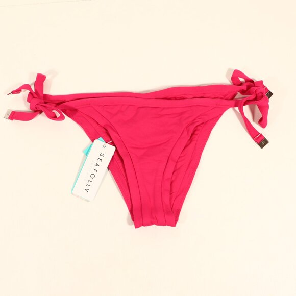 NWT Seafolly X Revolve Brazilian Tie Side in Persian Pink - Picture 10 of 13